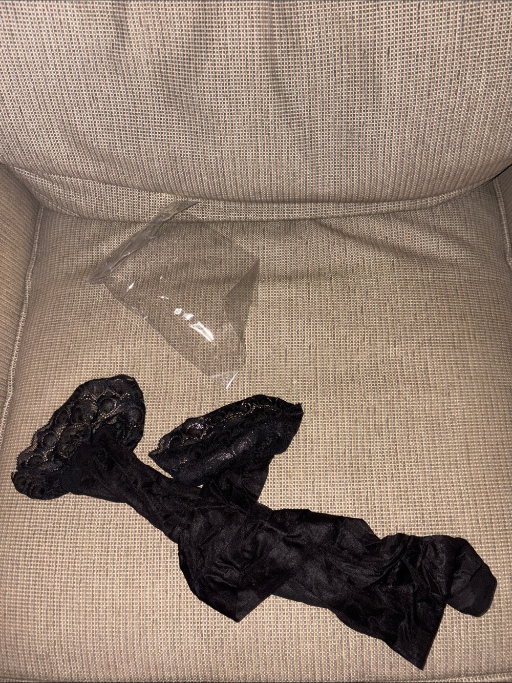 Black Shimmer Thigh High Lace-Trim Stockings